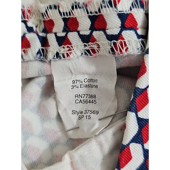 J. Crew ~Woman Size 00~ White/Red/Blue Shorts Cotton Spandex Stretch NWOT. - Picture 9 of 9